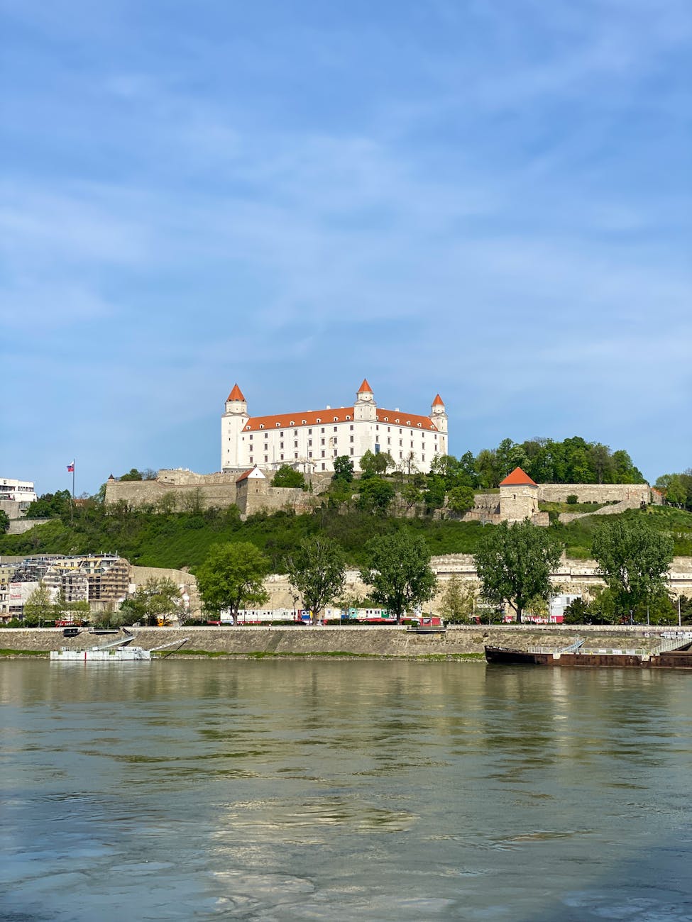 Panoramic view of Bratislava city from the terrace of Bratislava Castle