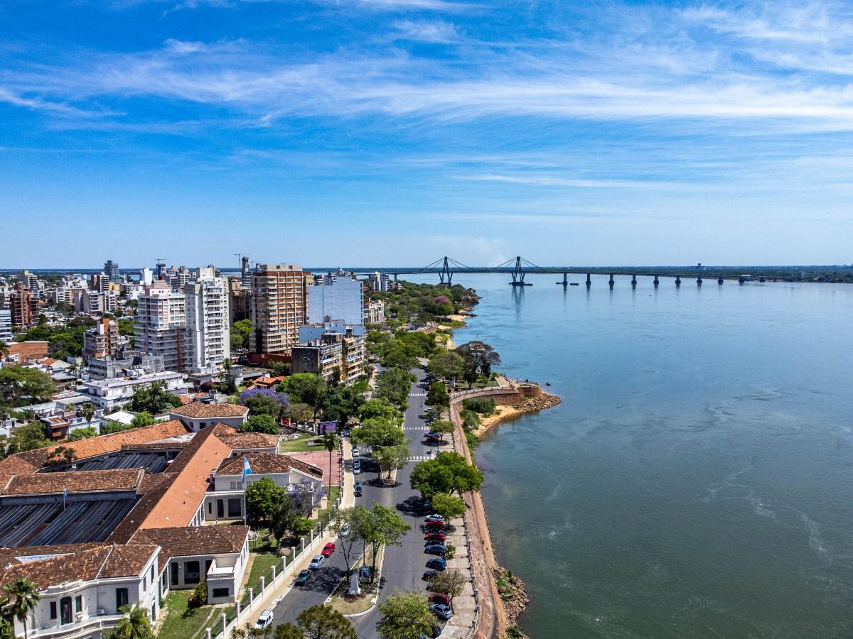 Costanera de Asunción riverside promenade at sunset in Paraguay